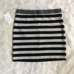 Patrizia Pepe Black and White Striped Mini Skirt